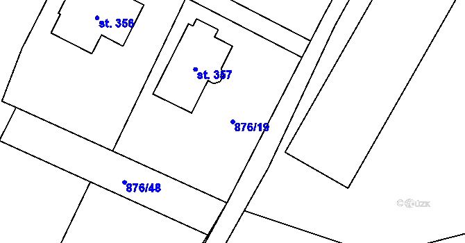 Parcela st. 876/19 v KÚ Čečelice, Katastrální mapa