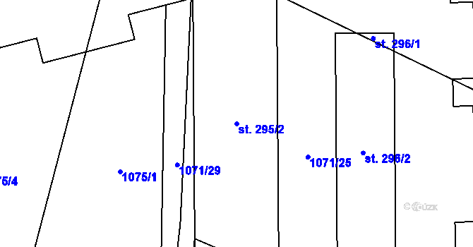 Parcela st. 295/2 v KÚ Čečelice, Katastrální mapa