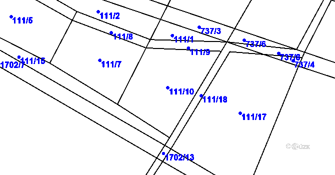 Parcela st. 111/10 v KÚ Čečelice, Katastrální mapa