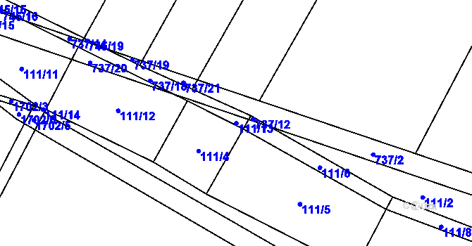 Parcela st. 111/13 v KÚ Čečelice, Katastrální mapa
