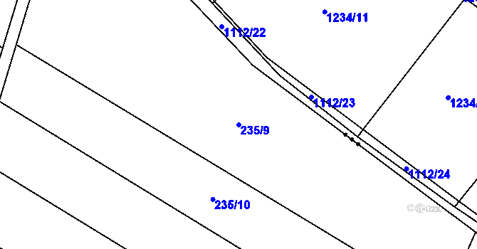 Parcela st. 235/9 v KÚ Čečelice, Katastrální mapa