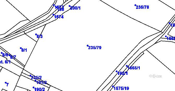 Parcela st. 235/79 v KÚ Čečelice, Katastrální mapa