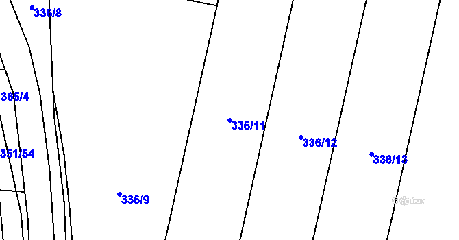 Parcela st. 336/11 v KÚ Čečelice, Katastrální mapa