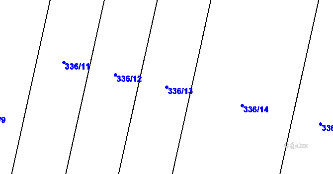 Parcela st. 336/13 v KÚ Čečelice, Katastrální mapa