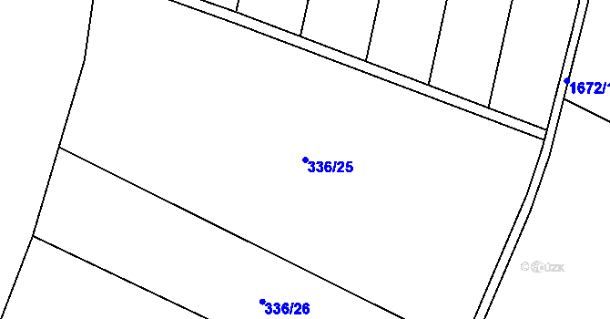 Parcela st. 336/25 v KÚ Čečelice, Katastrální mapa