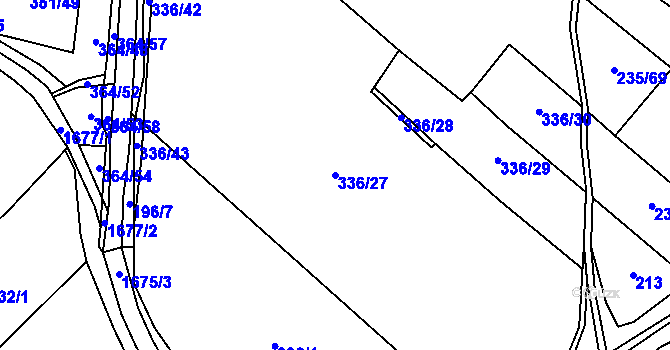 Parcela st. 336/27 v KÚ Čečelice, Katastrální mapa