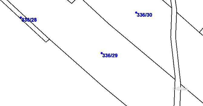 Parcela st. 336/29 v KÚ Čečelice, Katastrální mapa