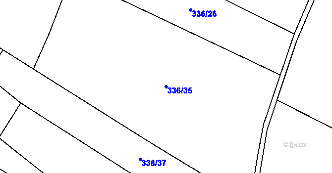 Parcela st. 336/35 v KÚ Čečelice, Katastrální mapa