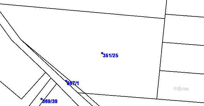 Parcela st. 351/25 v KÚ Čečelice, Katastrální mapa