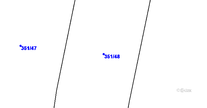 Parcela st. 351/48 v KÚ Čečelice, Katastrální mapa