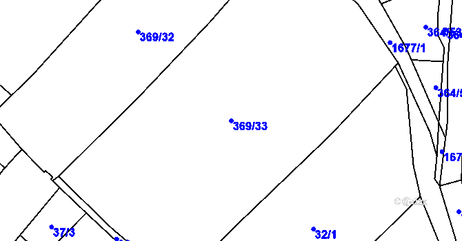 Parcela st. 369/33 v KÚ Čečelice, Katastrální mapa