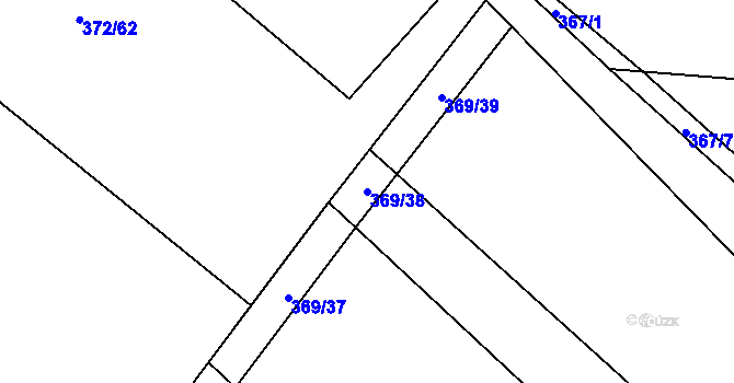 Parcela st. 369/38 v KÚ Čečelice, Katastrální mapa