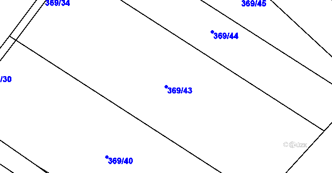 Parcela st. 369/43 v KÚ Čečelice, Katastrální mapa