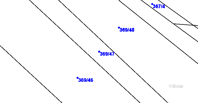 Parcela st. 369/47 v KÚ Čečelice, Katastrální mapa