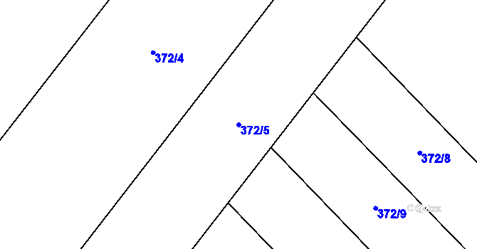 Parcela st. 372/5 v KÚ Čečelice, Katastrální mapa