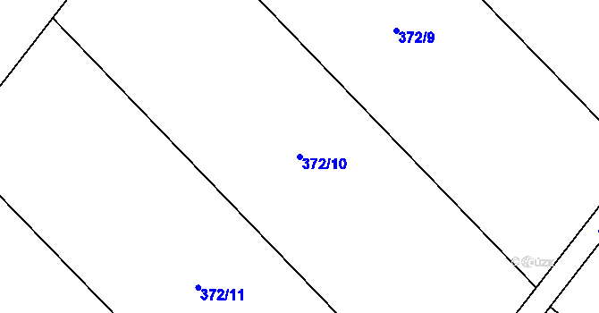 Parcela st. 372/10 v KÚ Čečelice, Katastrální mapa
