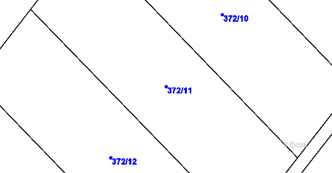 Parcela st. 372/11 v KÚ Čečelice, Katastrální mapa