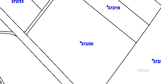 Parcela st. 372/20 v KÚ Čečelice, Katastrální mapa