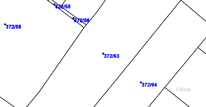 Parcela st. 372/63 v KÚ Čečelice, Katastrální mapa