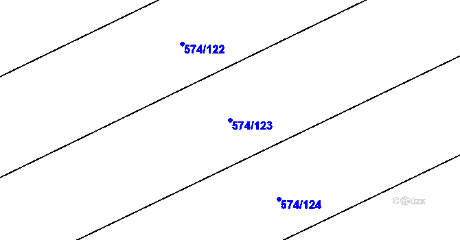 Parcela st. 574/123 v KÚ Čečelice, Katastrální mapa