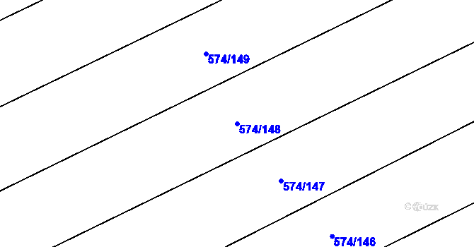 Parcela st. 574/148 v KÚ Čečelice, Katastrální mapa