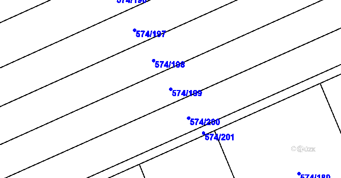 Parcela st. 574/199 v KÚ Čečelice, Katastrální mapa