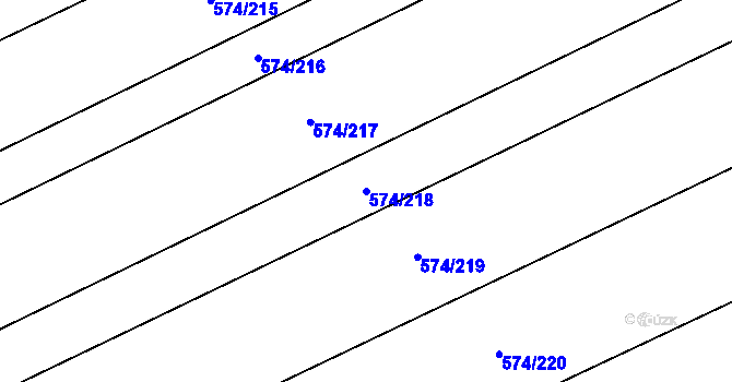 Parcela st. 574/218 v KÚ Čečelice, Katastrální mapa