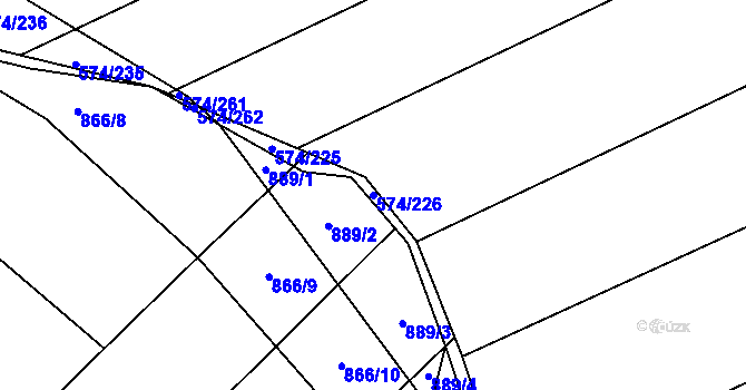 Parcela st. 574/226 v KÚ Čečelice, Katastrální mapa