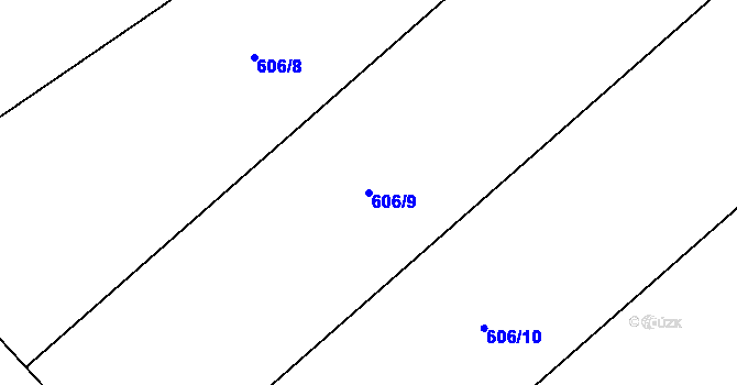 Parcela st. 606/9 v KÚ Čečelice, Katastrální mapa