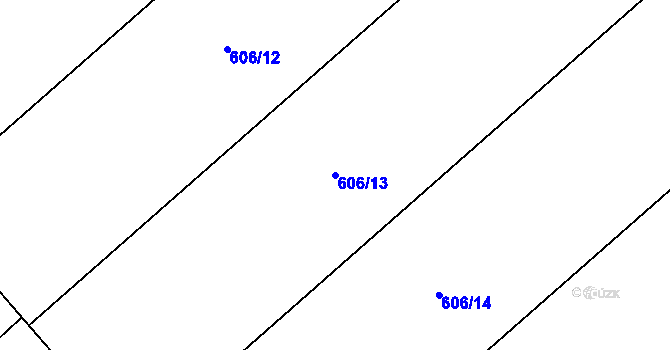 Parcela st. 606/13 v KÚ Čečelice, Katastrální mapa