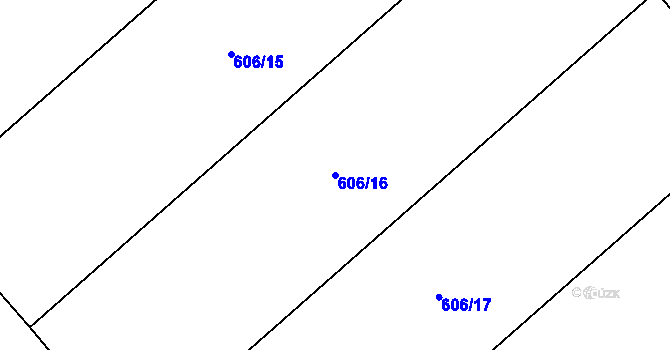 Parcela st. 606/16 v KÚ Čečelice, Katastrální mapa