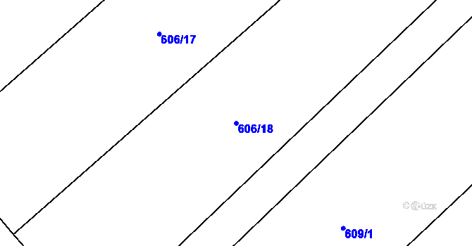 Parcela st. 606/18 v KÚ Čečelice, Katastrální mapa