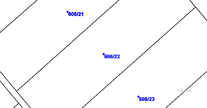 Parcela st. 606/22 v KÚ Čečelice, Katastrální mapa