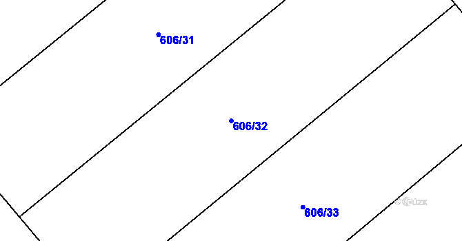 Parcela st. 606/32 v KÚ Čečelice, Katastrální mapa