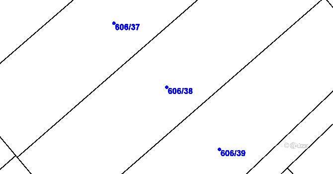 Parcela st. 606/38 v KÚ Čečelice, Katastrální mapa