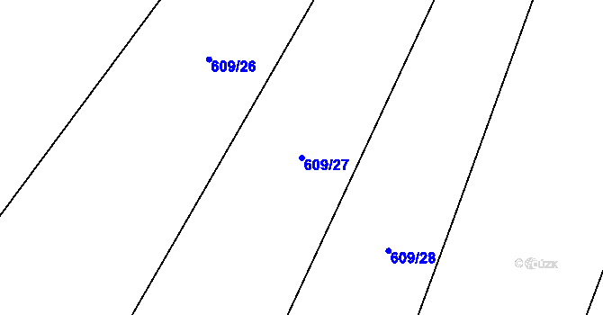Parcela st. 609/27 v KÚ Čečelice, Katastrální mapa