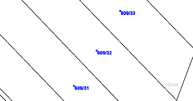 Parcela st. 609/32 v KÚ Čečelice, Katastrální mapa