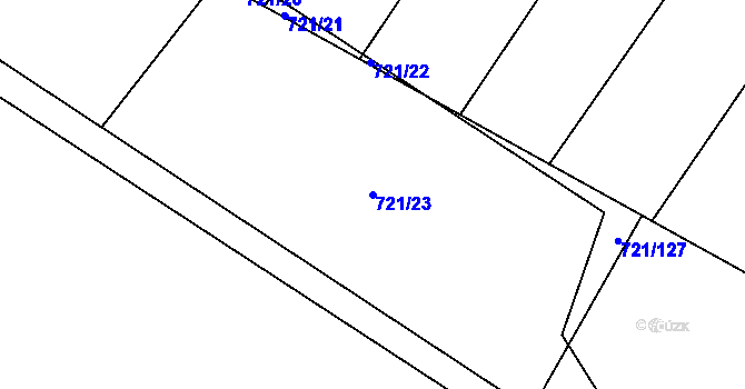 Parcela st. 721/23 v KÚ Čečelice, Katastrální mapa
