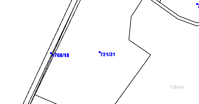 Parcela st. 721/31 v KÚ Čečelice, Katastrální mapa