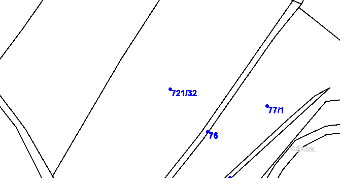 Parcela st. 721/32 v KÚ Čečelice, Katastrální mapa