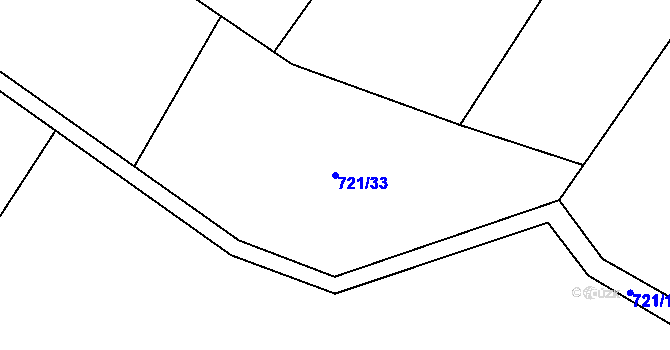 Parcela st. 721/33 v KÚ Čečelice, Katastrální mapa