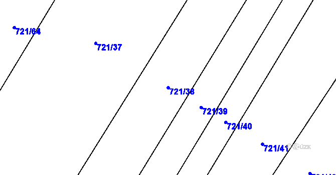 Parcela st. 721/38 v KÚ Čečelice, Katastrální mapa