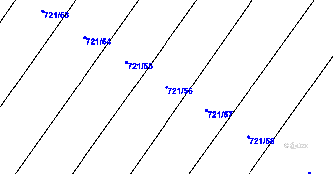 Parcela st. 721/56 v KÚ Čečelice, Katastrální mapa