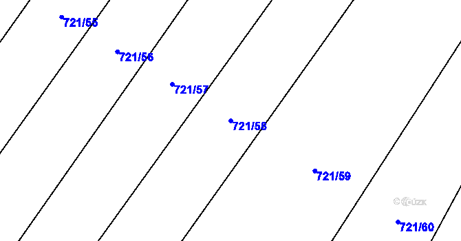 Parcela st. 721/58 v KÚ Čečelice, Katastrální mapa