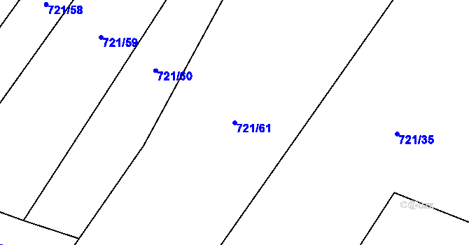 Parcela st. 721/61 v KÚ Čečelice, Katastrální mapa