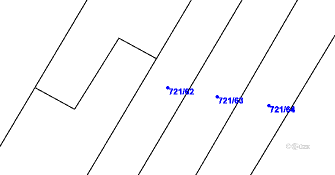 Parcela st. 721/62 v KÚ Čečelice, Katastrální mapa