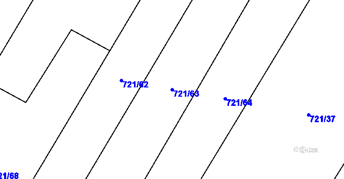Parcela st. 721/63 v KÚ Čečelice, Katastrální mapa