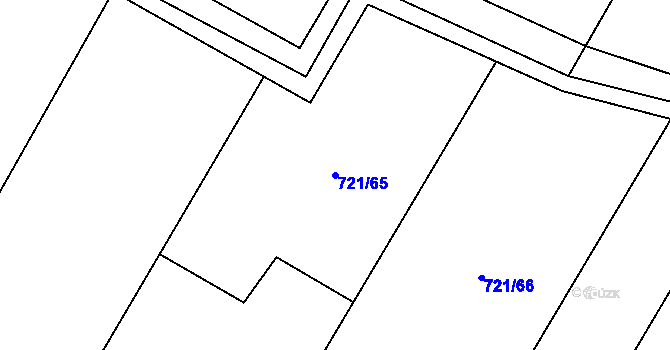 Parcela st. 721/65 v KÚ Čečelice, Katastrální mapa