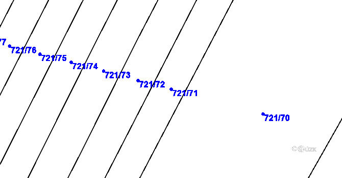 Parcela st. 721/71 v KÚ Čečelice, Katastrální mapa