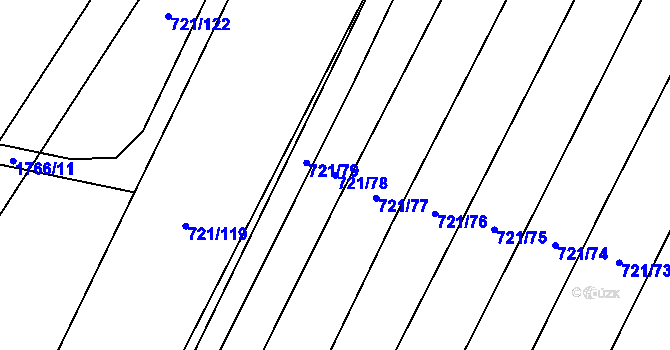Parcela st. 721/78 v KÚ Čečelice, Katastrální mapa